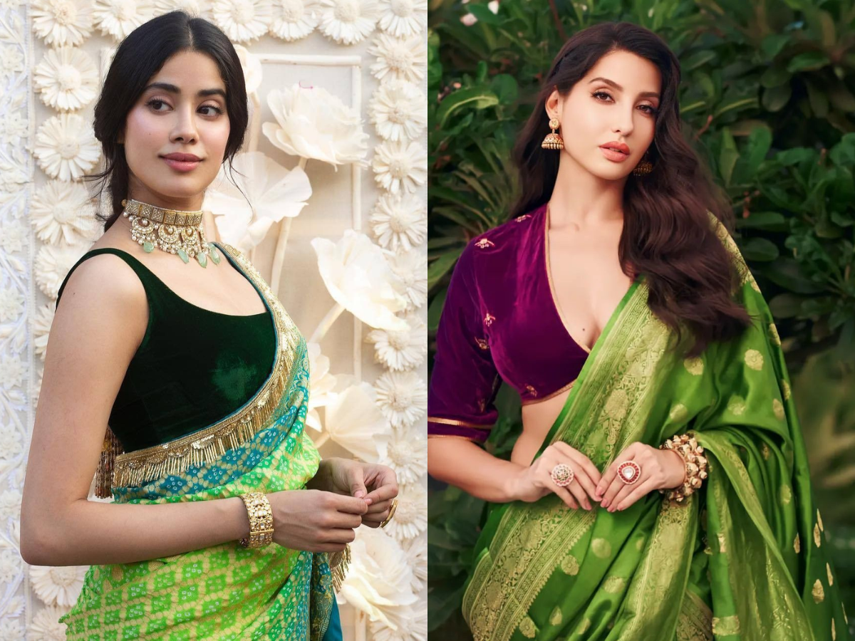 Hariyali Teej 2025: देखें खूबसूत Green Banarsi Saree आइडिया! दिखेंगी बॉलिवुड एक्ट्रेस की तरह खूबसूरत, पति भी हो जायेंगे लट्टू - Photo Gallery