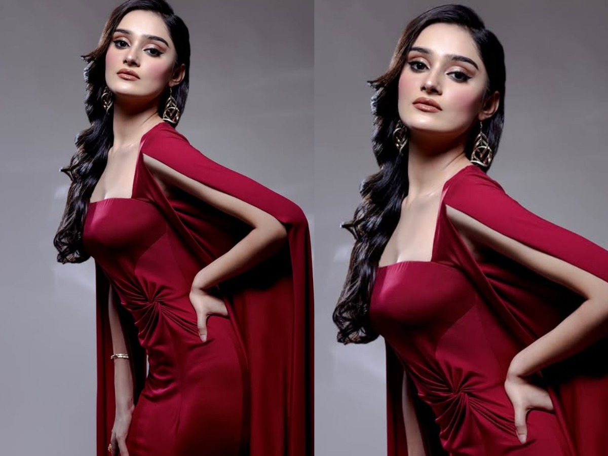Manika Vishwakarma won millions of hearts in a deep maroon dress. - Photo Gallery