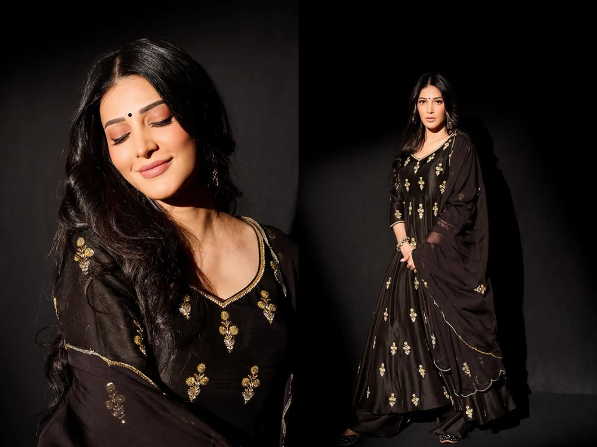 Shruti Hassan in this black frock suit is a combination of elegance and comfort that will touch every heart - Photo Gallery