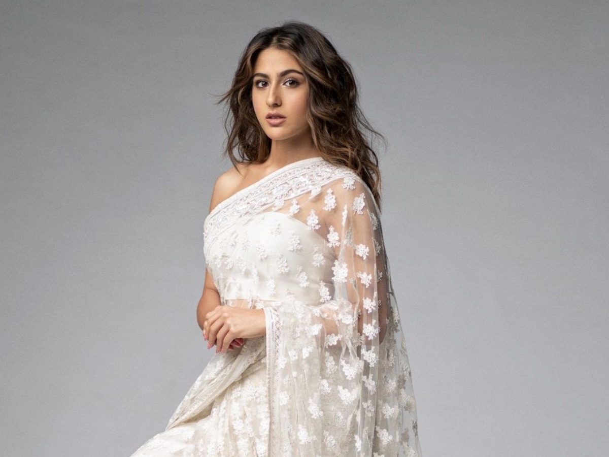 Sara Ali Khan looks hot in white net saree - Photo Gallery