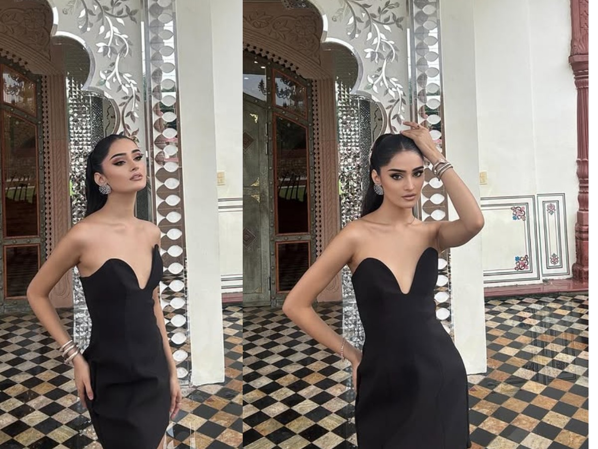 Manika Vishwakarma looks glamorous in a stylish black gown. - Photo Gallery