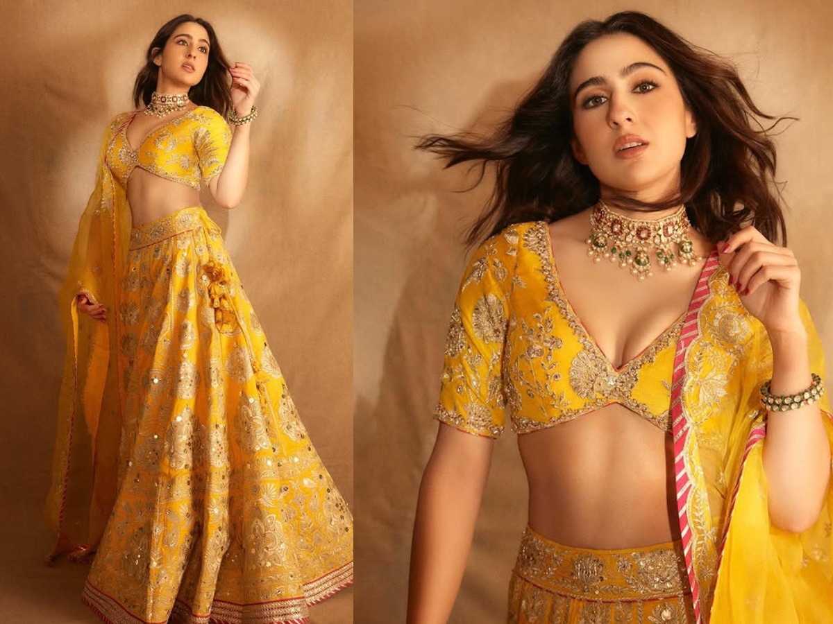 Sara Ali Khan's deep neck blouse caught everyone's attention - Photo Gallery