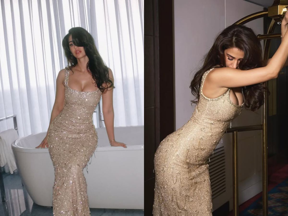 Disha Patani looked like an angel in a golden gown - Photo Gallery