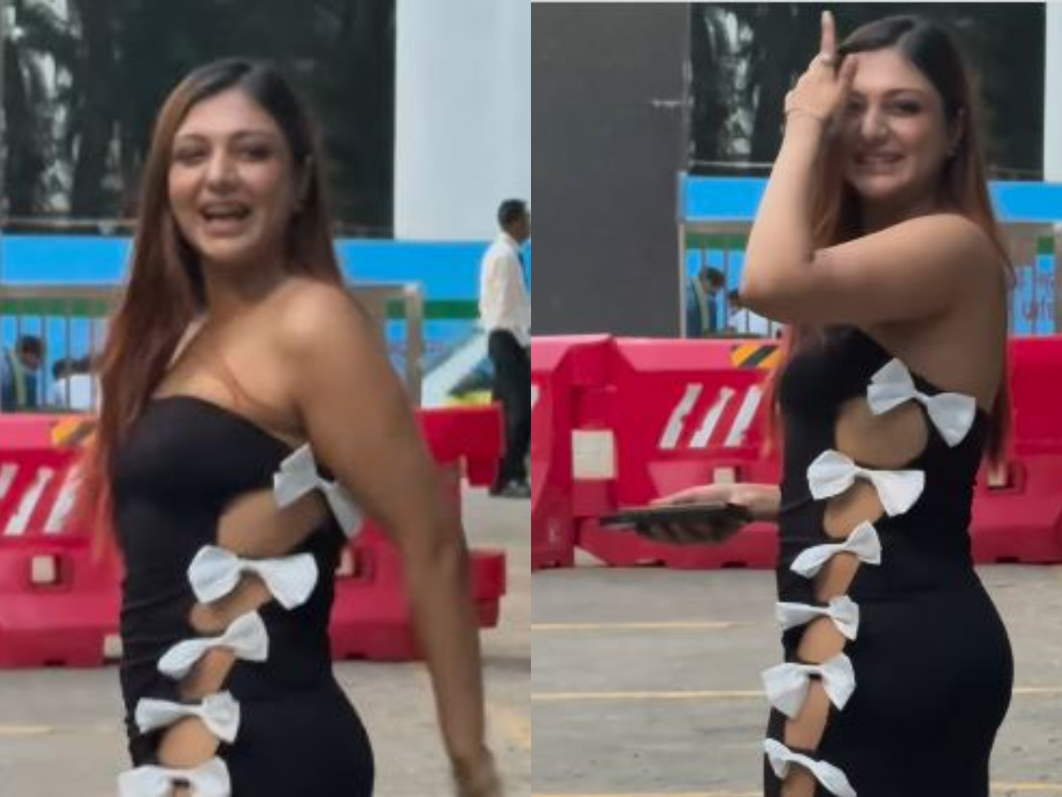 Khushi Mukherjee showed off her sexy style in a black side cut dress - Photo Gallery