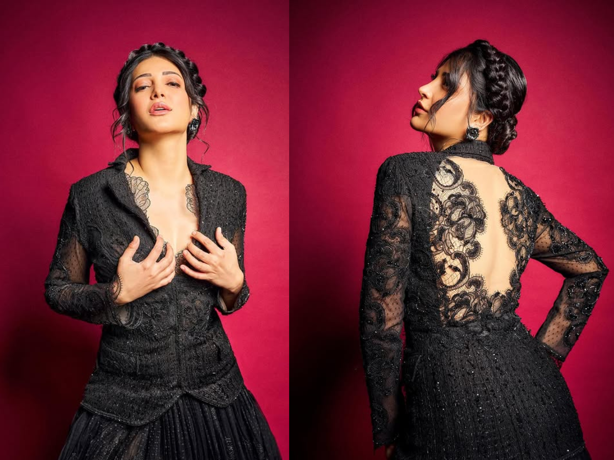 Shruti Haasan's black net lacy outfit casts a spell of her beauty on everyone - Photo Gallery