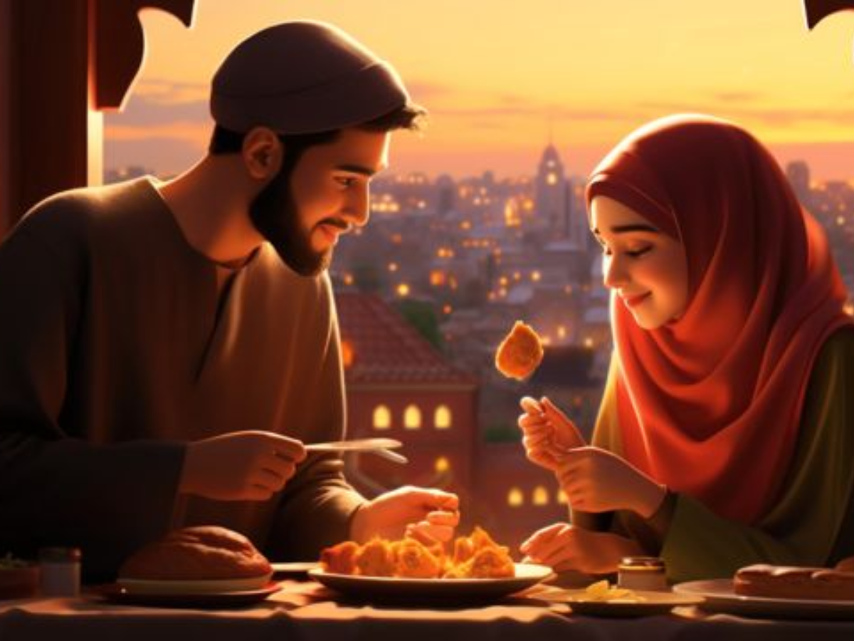 Is it right or wrong for husband and wife to eat in the same plate?