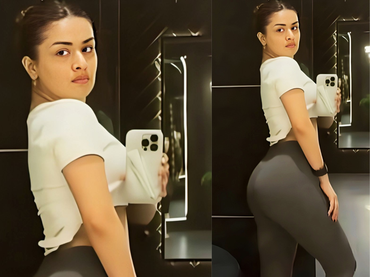 Avneet Kaur posted a sexy pose in a white crop top and leggings - Photo Gallery