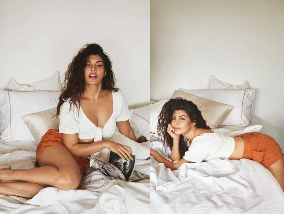 Jacqueline Fernandez Gave A Sexy Pose While Lying On The Bed - Photo Gallery