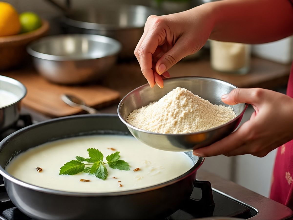 Place the right proportion of gram flour - Photo Gallery