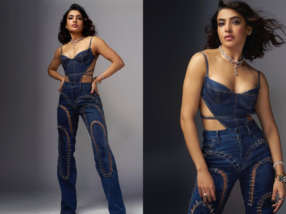 Samantha Hot Denim Cut-Out Dress - Photo Gallery