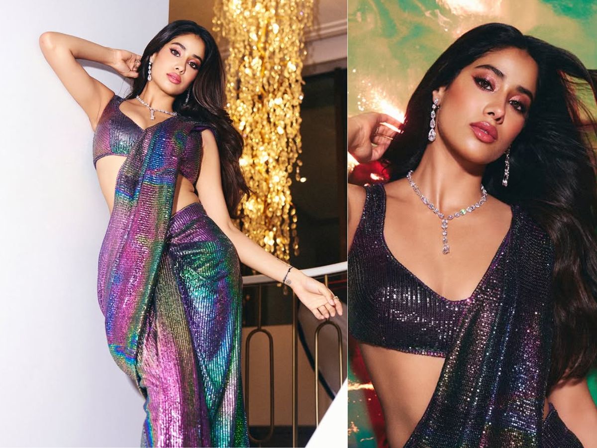 Janhvi Kapoor's beauty in a sparkling saree - Photo Gallery