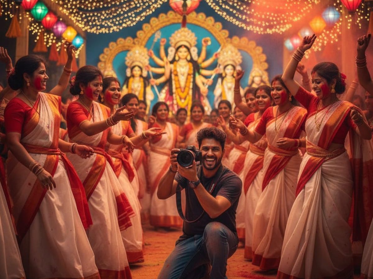 लाल रंग, ढोल-नगाड़े और देवी मां… क्यों खेलती हैं महिलाएँ लाल रंग में ये अनोखा खेल? - Photo Gallery