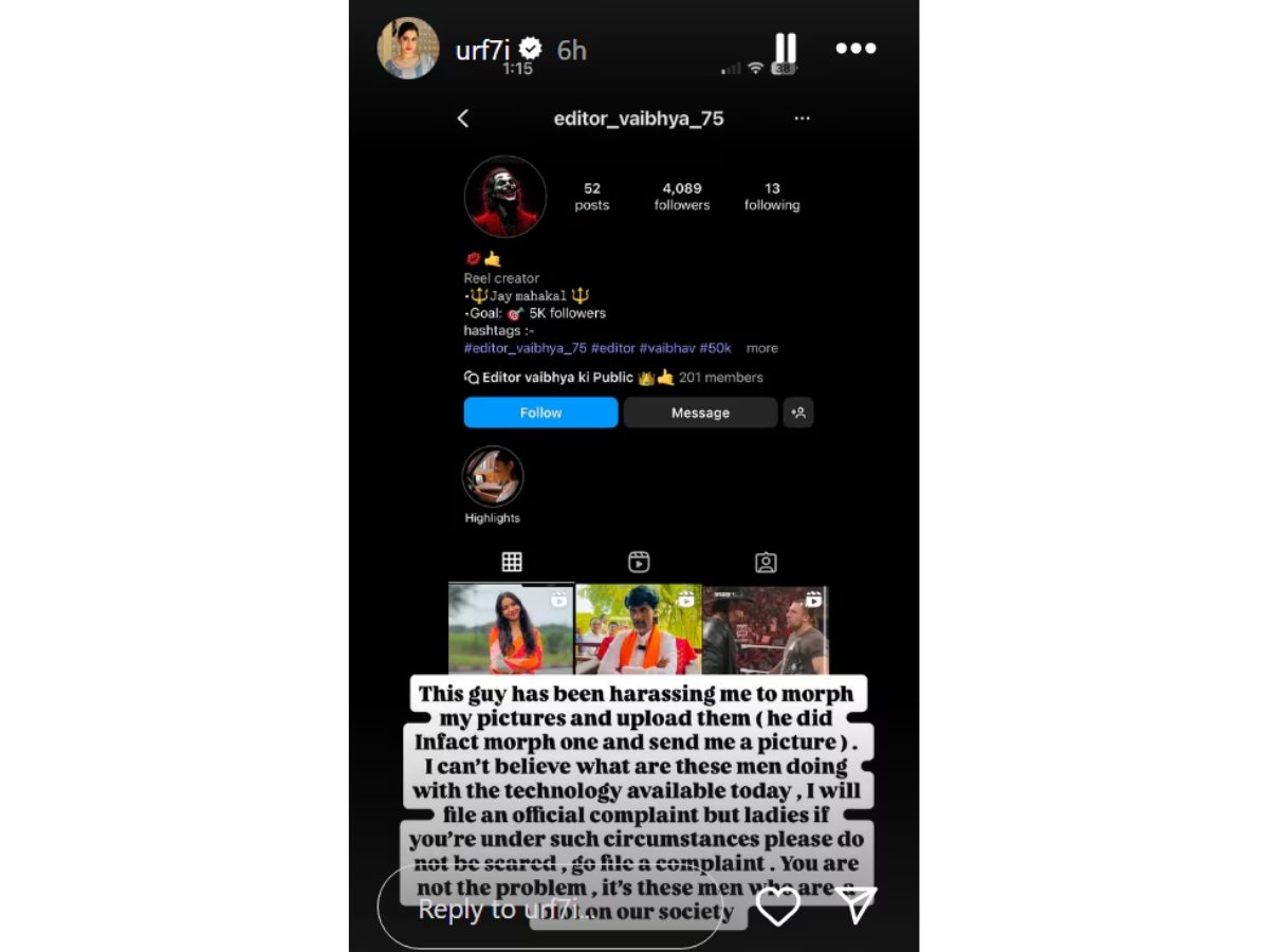 Uorfi Javed Threatening By A Men To Leak Her Morphed Photos