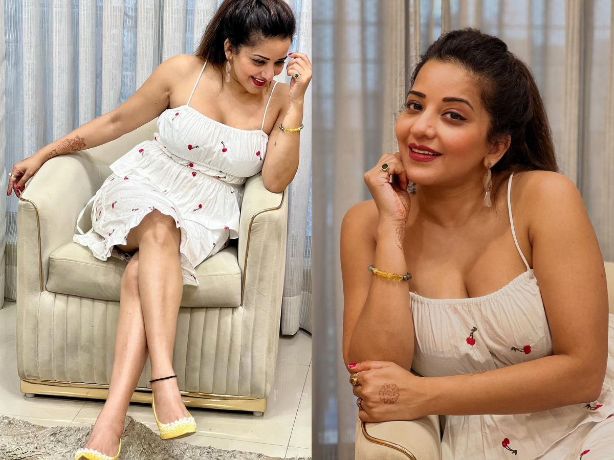 Monalisa Did A Photoshoot Wearing A Deep Neck Dress