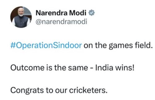 pm modi tweet on india win_ind vs pak_ asia cup