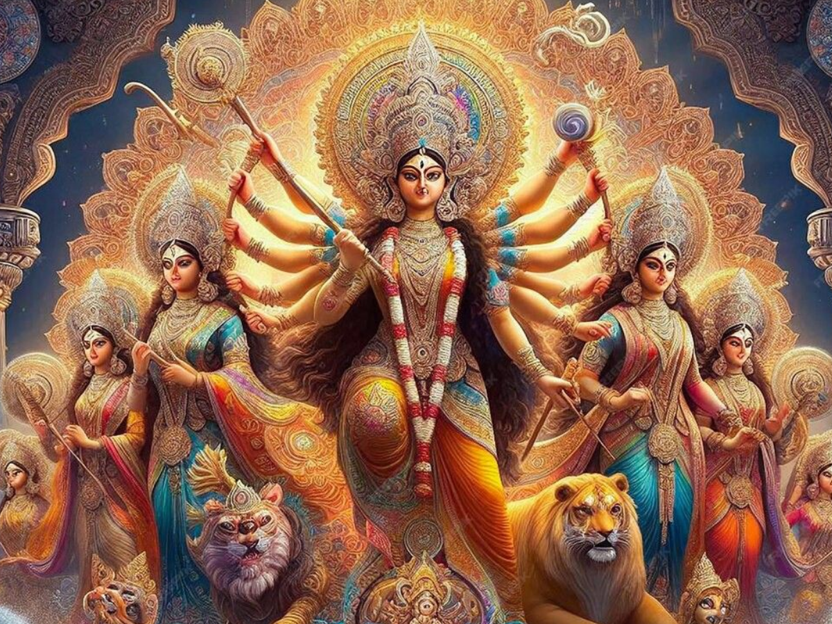 During Navratri, the nine forms of Goddess Durga are worshipped with full rituals - Photo Gallery