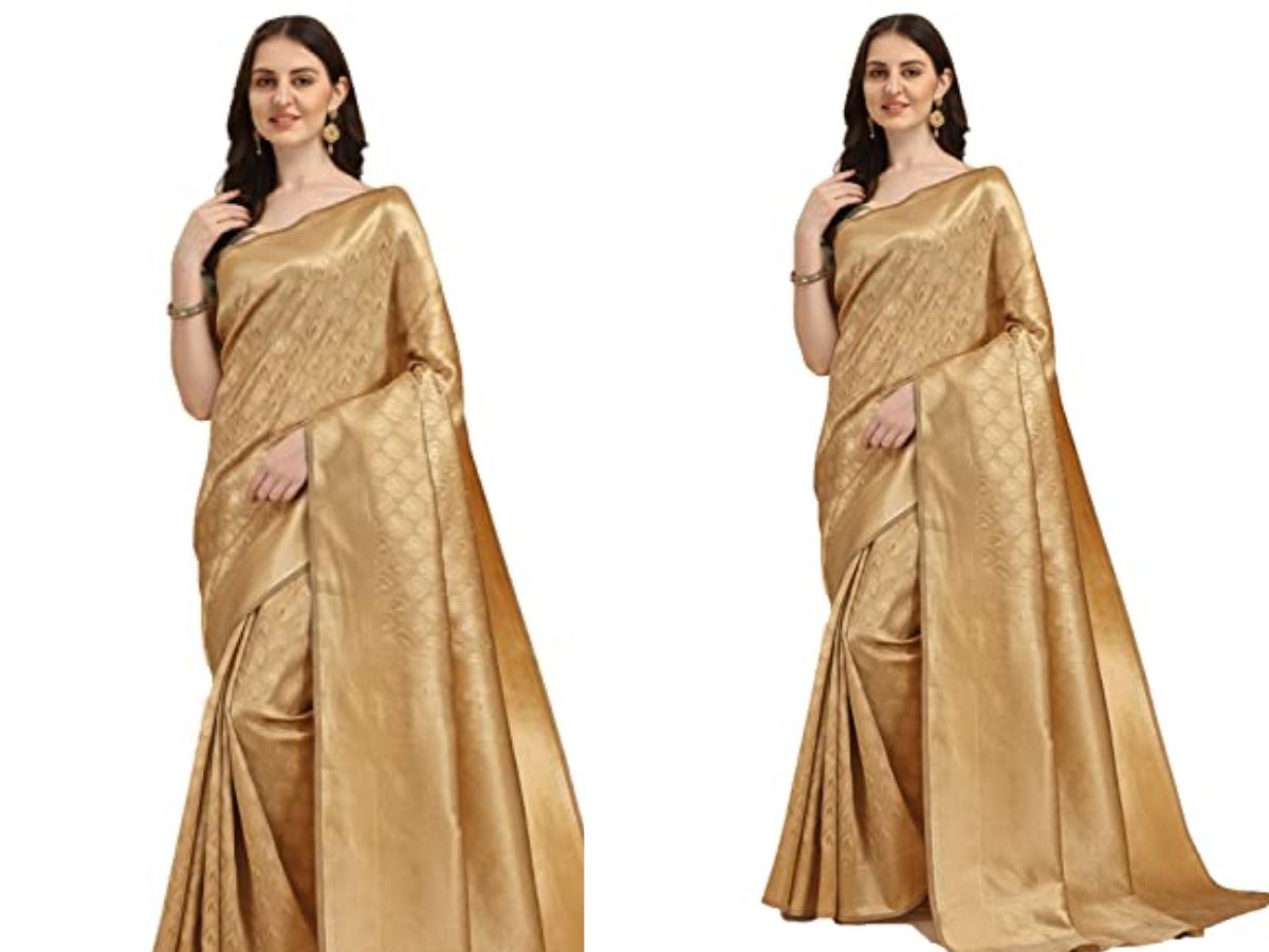 Karva Chauth 2025: इस करवाचौथ पर क्लासिक गोल्डन सिल्क साड़ी से पाए स्टाइलिश लुक और लगाए अपनी ख़ूबसूरती में चार चाँद - Photo Gallery