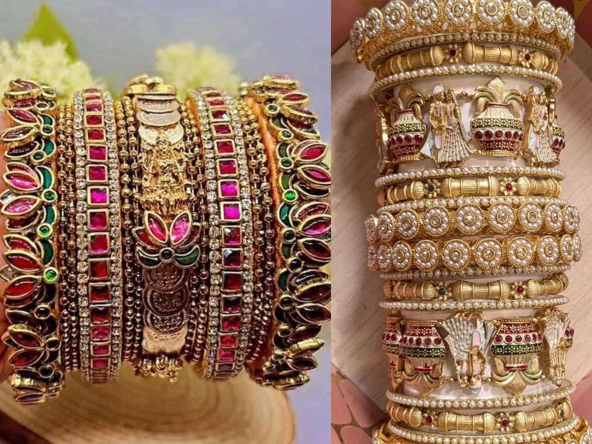 KarwaChauth2025: पति के लिए सजें सबसे खास! करवा चौथ पर ट्राई करें ये ट्रेंडिंग बंगल्स डिजाइन्स - Photo Gallery