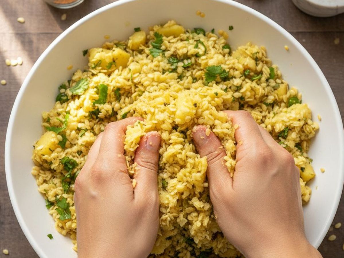 Mix and knead the potatoes - Photo Gallery