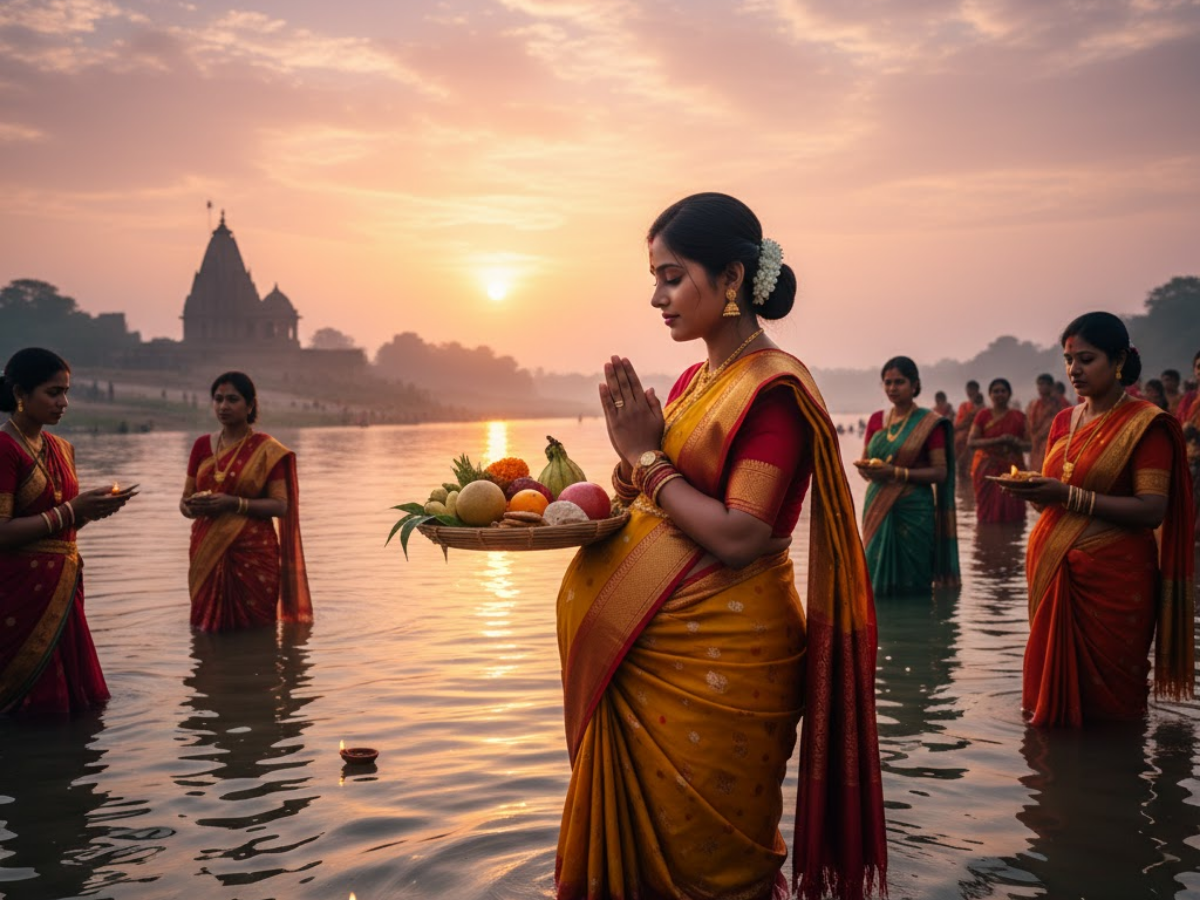 pregnant women performing chhath - Photo Gallery