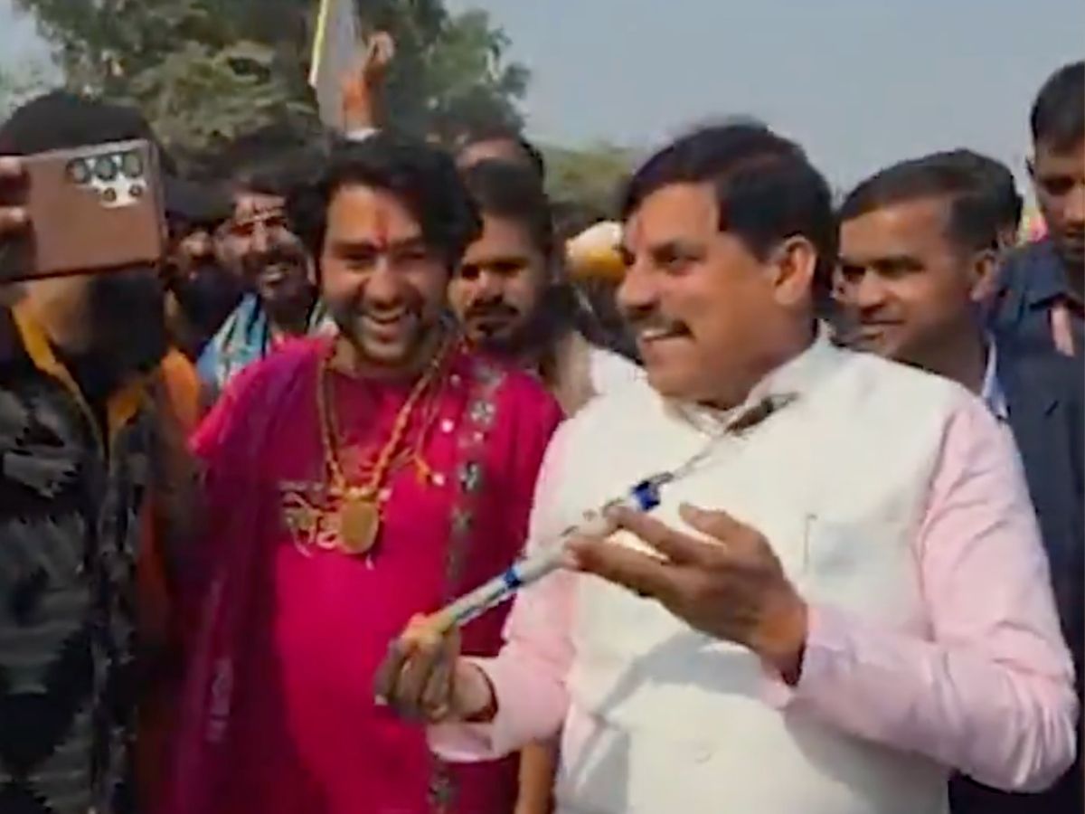 CM Mohan Yadav on Dhirendra Shastri - Photo Gallery