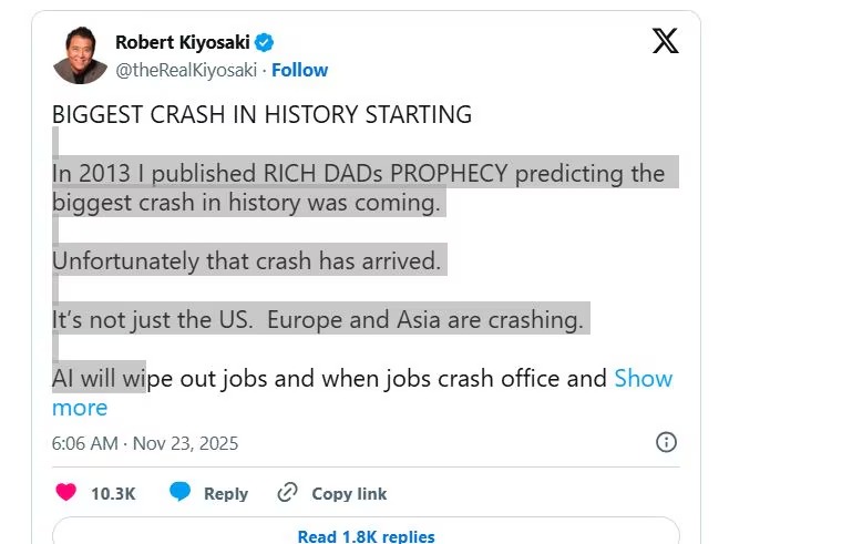 सबसे बड़ा मार्केट क्रैश, चांदी $200…रिच डैड पुअर डैड के लेखक की चेतावनी; आखिर क्या होने वाला है?