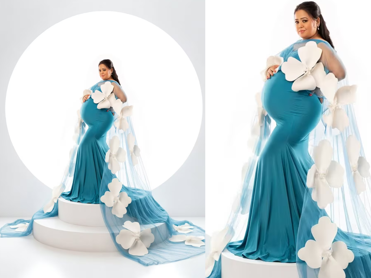 Bharti Singh ने ब्लू सिल्क गाउन में दिखाया बेबी बंप, मैटरनिटी फोटोशूट की तस्वीरें हुईं वायरल - Photo Gallery