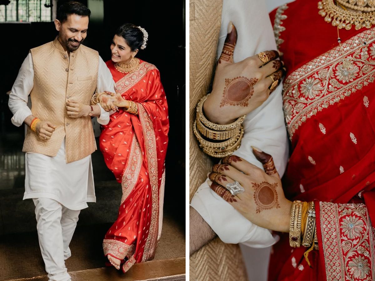 बालों में गजरा, लाल साड़ी पहन दुल्हनिया बनीं Samantha Ruth Prabhu, वेडिंग फोटोज की शेयर - Photo Gallery