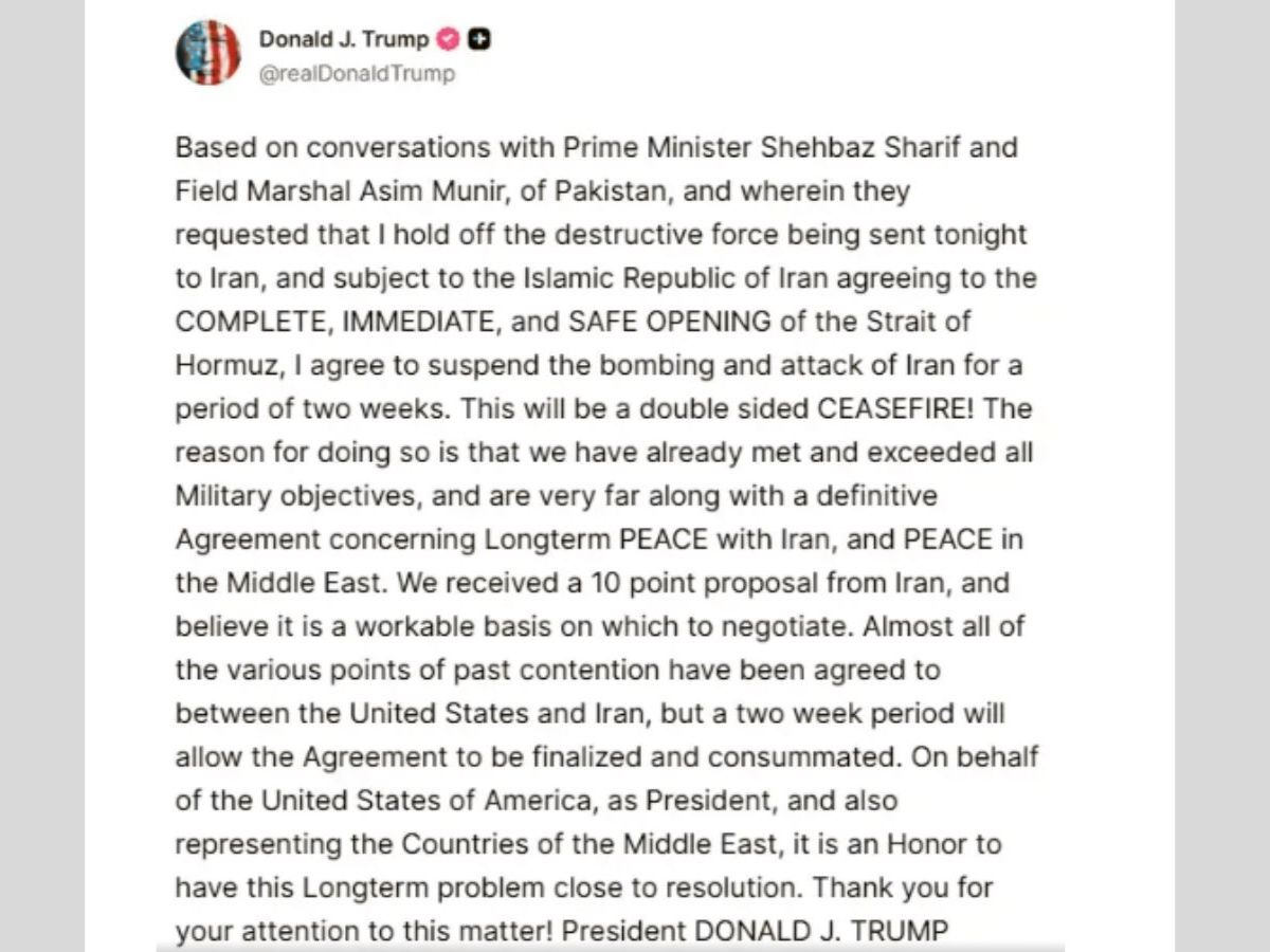 donald-trump-us-iran-2-weeks-ceasefire-middle-east-war-conditions-to-open-strait-of-hormuz US-Iran War Ceasefire: ईरान और अमेरिका की लड़ाई पर लगा ब्रेक, ट्रंप ने 2 हफ्तों का दिया समय, रखी गई ये शर्त, इजराइल भी शामिल